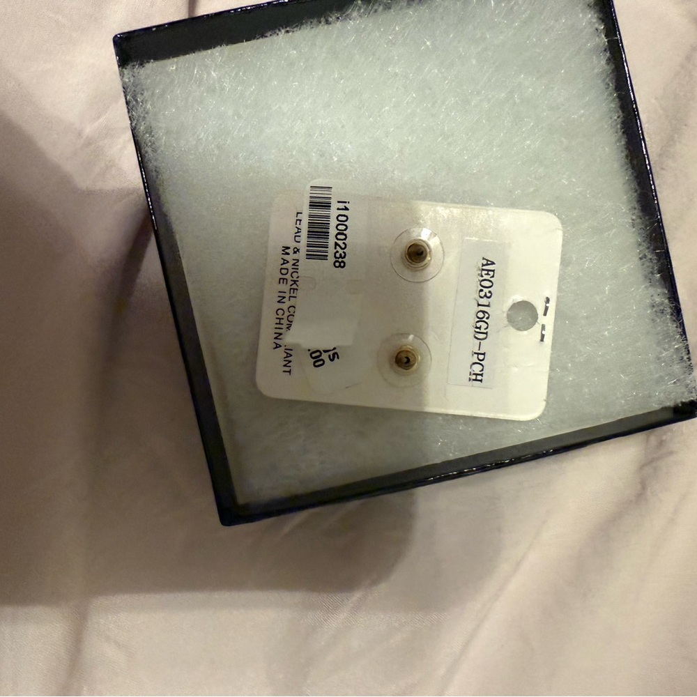 INC International Concepts Gold and Peach Teardrop Earrings - Picture 2 of 2